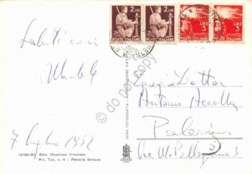 Cartolina Petralia Sottana Chiesa San Francesco Pulpito 1952