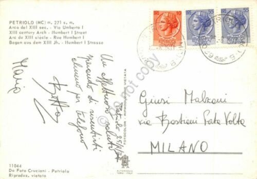 Cartolina Petriolo Arco del XIII sec Via Umberto 1977 | Immagine Gallery 2