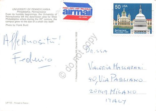Cartolina Philadelphia Pennsylvania University of Pennsylvania 1992 | Immagine Gallery 2