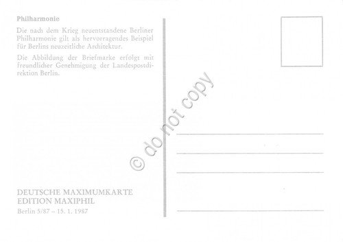 Cartolina Philarmonie timbro filatelico 1987 | Immagine Gallery 2
