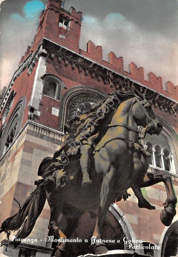 Cartolina Piacenza Monumento a Farnese Timbro a targhetta stradale 1961 | Immagine Gallery 2