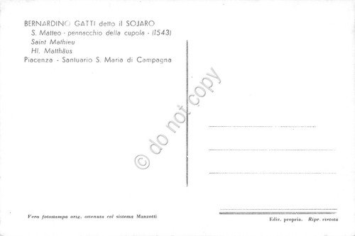 Cartolina Piacenza Santuario S. Maria di Campagna Bernardino Gatti Sojaro | Immagine Gallery 2