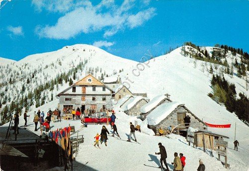 Cartolina Piana Val Vigezzo campi di sci sciatori gatto delle … | Immagine principale