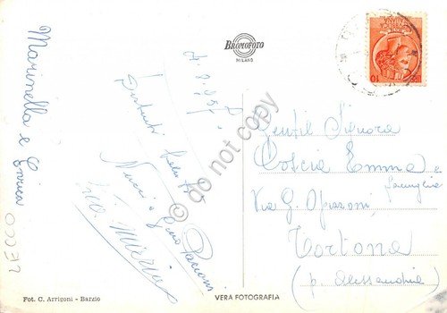 Cartolina Piani di Bobbio Hotel Pequeno 1957 grinze (Lecco)