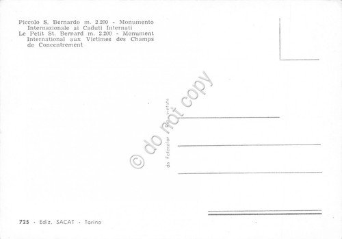 Cartolina Piccolo San Bernardo Monumento ai Caduti Animata (Aosta)