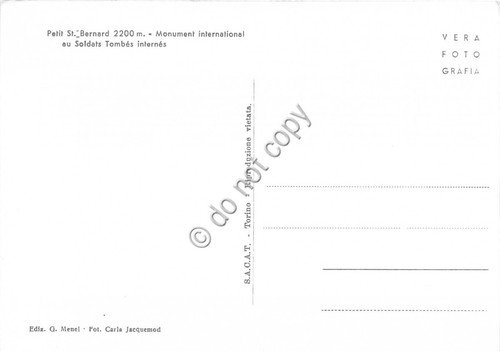 Cartolina Piccolo San Bernardo Monumento Internazionale ai Caduti Internati anim