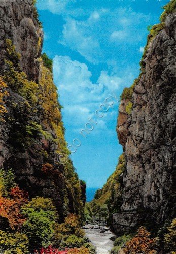 Cartolina Piedimonte D'Alife Valle dell'Inferno colorata anni '90