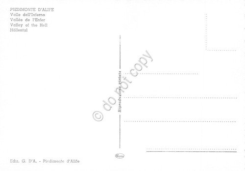 Cartolina Piedimonte D'Alife Valle dell'Inferno colorata anni '90