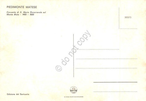 Cartolina Piedimonte Matese Monte Muro Convento S.M. Occorrevole anni '90 | Immagine Gallery 2