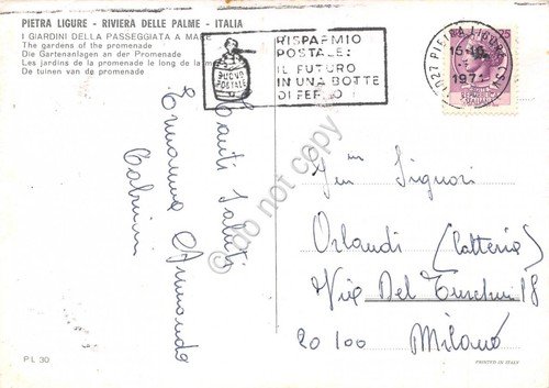 Cartolina Pietra Ligure Giardini della Passeggiata a mare 1971 (Savona) | Immagine Gallery 2