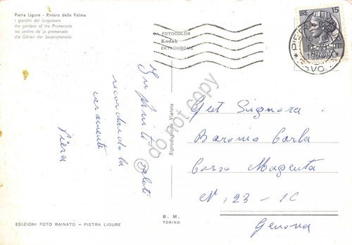 Cartolina Pietra Ligure I giardini del lungomare (Savona) | Immagine Gallery 2