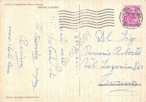 Cartolina Pietra Ligure Istituto Santa Corona Pinocchio 1962 | Immagine Gallery 2