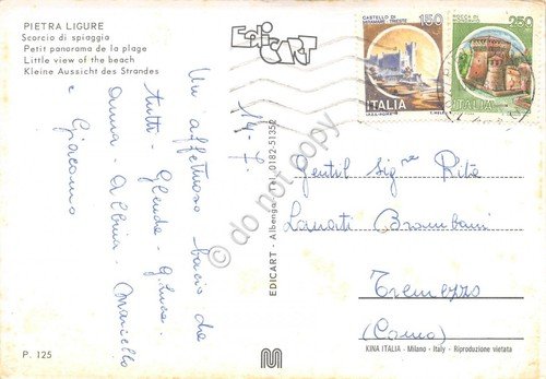 Cartolina Pietra Ligure Panorama spiaggia da terrazzo animata | Immagine Gallery 2