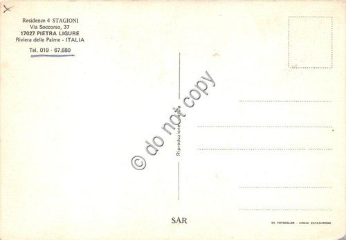 Cartolina Pietra Ligure Residence 4 Stagioni vedutine