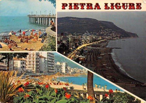 Cartolina Pietra Ligure Vedute timbro a targhetta Pietra Ligure (Savona) | Immagine Gallery 2