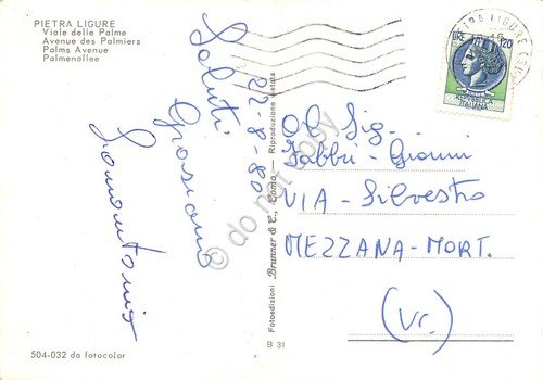 Cartolina Pietra Ligure Viale delle Palme animata 1980 | Immagine Gallery 2