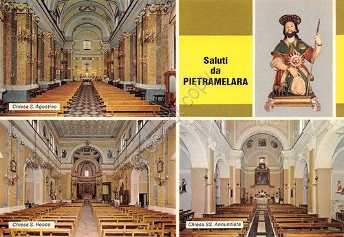 Cartolina Pietramelara vedute varie Chiese interni anni '70 | Immagine principale