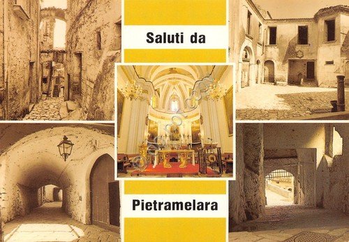 Cartolina Pietramelara vedute varie paese chiesa anni '70