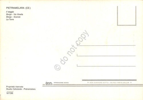 Cartolina Pietramelara vedute varie Via Vinella Torre Seggio anni '70
