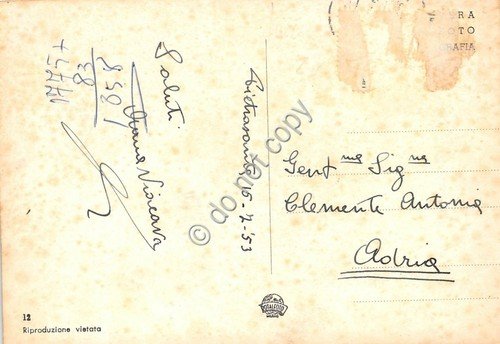 Cartolina Pietrasanta Piazza Duomo 1953 (Lucca)