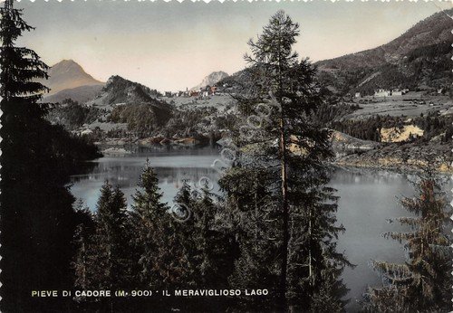 Cartolina Pieve di Cadore Lago 1954 (Belluno) | Immagine principale
