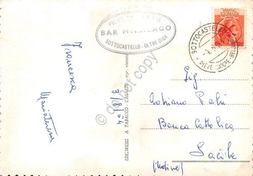 Cartolina Pieve di Cadore Lago 1954 (Belluno) | Immagine Gallery 2