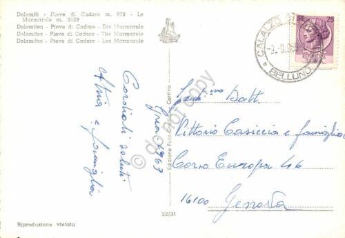 Cartolina Pieve di Cadore Panorama 1969 (Belluno)