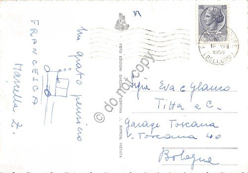 Cartolina Pieve di Cadore Panorama Monte Montanel 1958 Foto Ghedina …