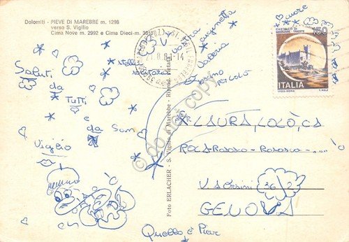 Cartolina Pieve di Marebbe verso S. Vigilio 1981 grinza (Bolzano) | Immagine Gallery 2