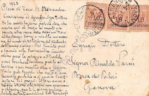 Cartolina Pieve di Teco Imperia panorama 1929 | Immagine Gallery 2