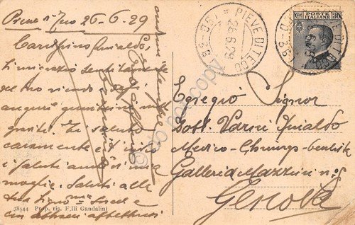 Cartolina Pieve di Teco Ospedale Convento Cappuccini Villa Rosina 1929 | Immagine Gallery 2