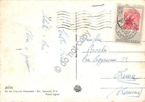 Cartolina Pieve Ligure Panorama verso Portofino 1959