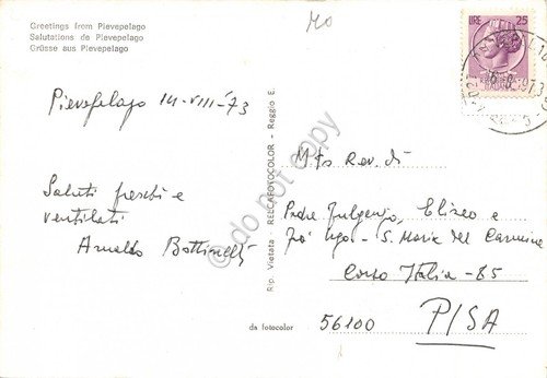 Cartolina Pievelago 4 vedute panorama tennis (Modena)