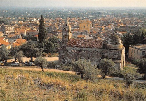 Cartolina Pignataro Maggiore panorama paese dall'alto anni '80
