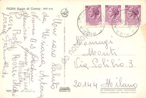 Cartolina Pigra Lago di Como animata 1975 grinze | Immagine Gallery 2