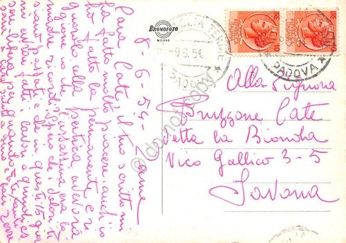 Cartolina Pin up con onde al mare 1954