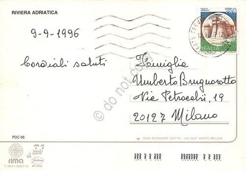 Cartolina Pinarella di Cervia vedute varie condomini stabilimenti balneari 1996 | Immagine Gallery 2