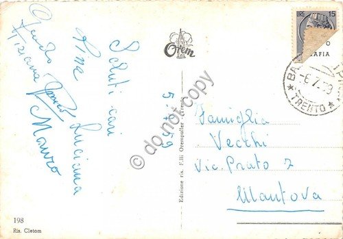 Cartolina Pinè Altipiano 1959 | Immagine Gallery 2