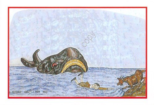 Cartolina Pinocchio e la balena Disegno di A. Mussino Murales … | Immagine principale