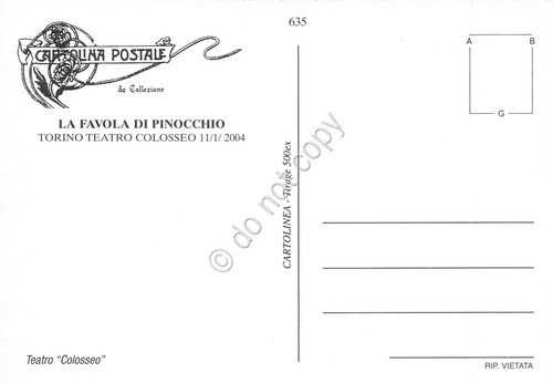 Cartolina Pinocchio la Favola Magico Teatro dei burattini Colosseo Torino … | Immagine Gallery 2