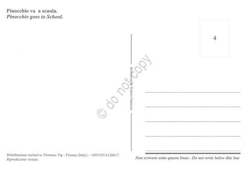 Cartolina Pinocchio va a scuola n. 4 Florence Vip | Immagine Gallery 2