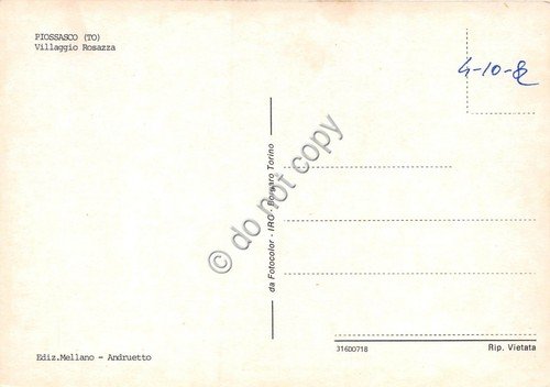 Cartolina Piossasco Villaggio Rosazza