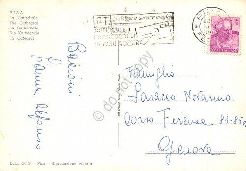 Cartolina Pisa Cattedrale auto d'epoca 1964 | Immagine Gallery 2