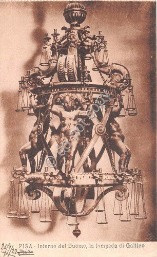 Cartolina Pisa Duomo Interno Lampada di Galileo 1922
