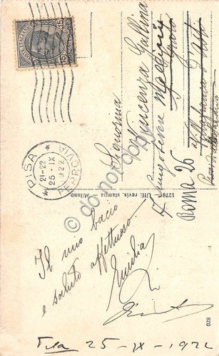 Cartolina Pisa Duomo Interno Lampada di Galileo 1922