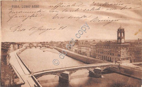 Cartolina Pisa Lungarni 1921 | Immagine principale