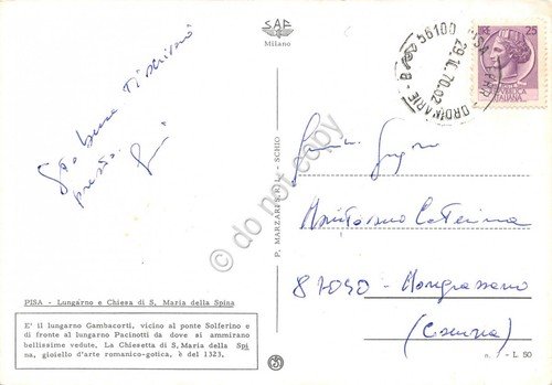 Cartolina Pisa Lungarno e Chiesa S. Maria della Spina 1970 | Immagine Gallery 2