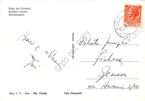 Cartolina Pisa Piazza dei Cavalieri da finestra anni '50 | Immagine Gallery 2