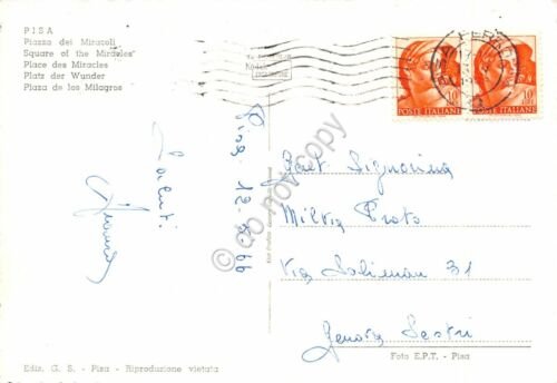 Cartolina Pisa Piazza dei Miracoli Carabinieri a cavallo 1966