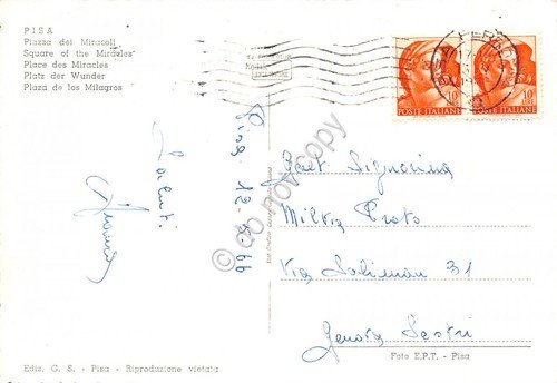 Cartolina Pisa Piazza dei Miracoli Carabinieri a cavallo 1966 | Immagine Gallery 2